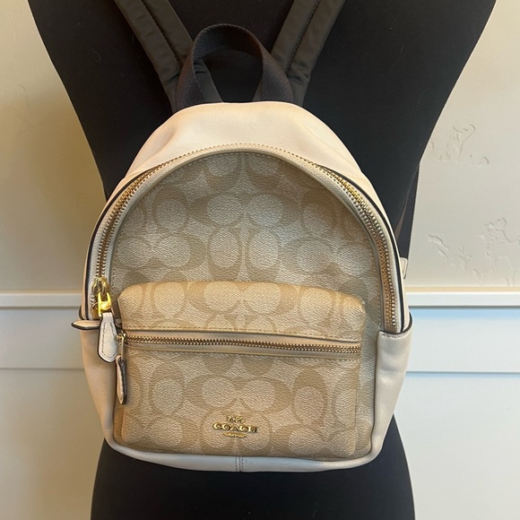 Coach Mini Charlie Backpack In Signature Canvas - Picture 1 of 11